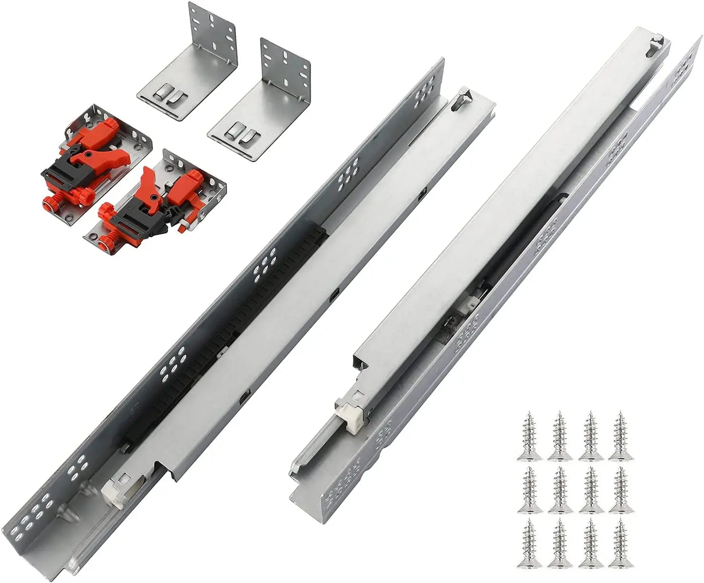 450mm Push to Open Hidden Telescopic Rails Soft Close Concealed Drawer Slide with 3d Handle