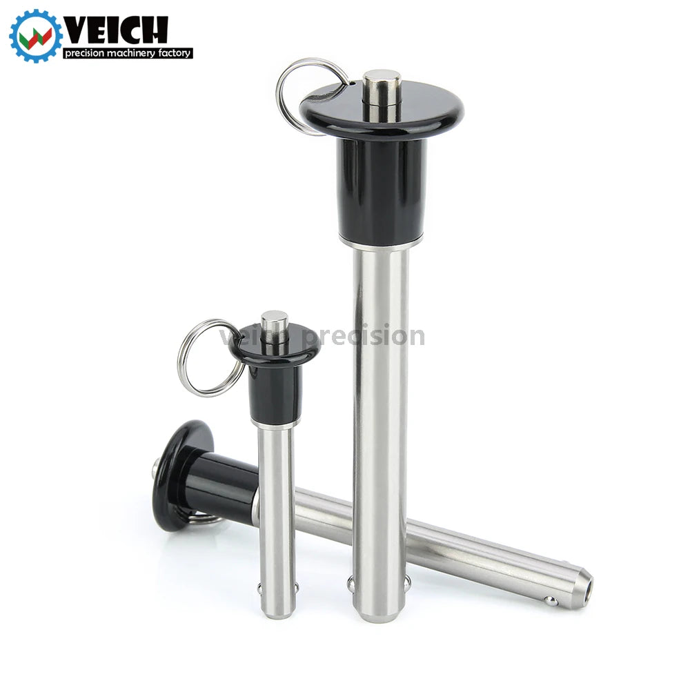 VEICH VCN011 Factory Supply SUS304 Zinc Alloy Handle Quick Release Ball Lock Pin with Safety Rope Customizable Size Fasteners
