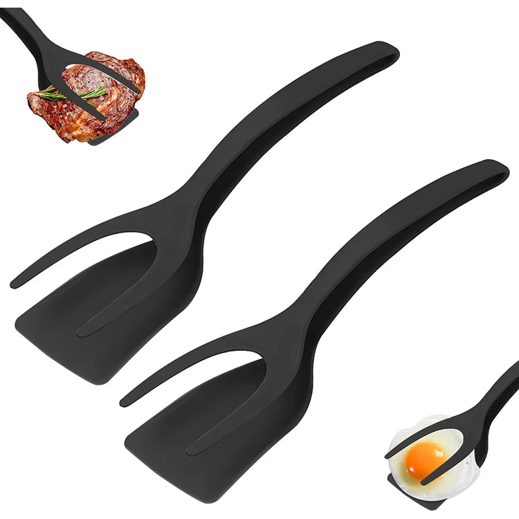 Hot Selling Nylon Cookware Egg Pancake Spatula Clamping Spatula 2 in 1 Omelette With Sweep Blade
