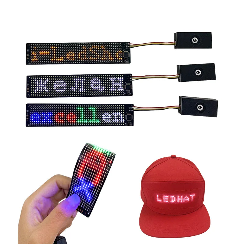 Mini LED Flexible Display Screen APP Edit Battery Chargeable Soft LED Panel Scrolling Text Messages Light Weight Bendable LED