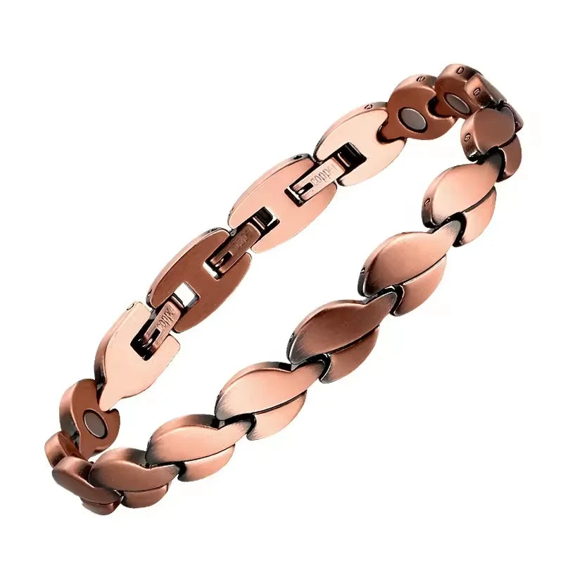 Bio-Energy Heart Shaped Copper Bracelet Negative Ion Health Magnetic Bracelets Trendy Style Bangles