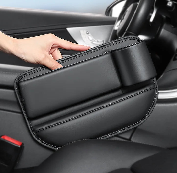 Seat Gap Filler Organizer with Cup Holder Leather Cup Holder Gap Bag Seat Storage Box with Cup Holder