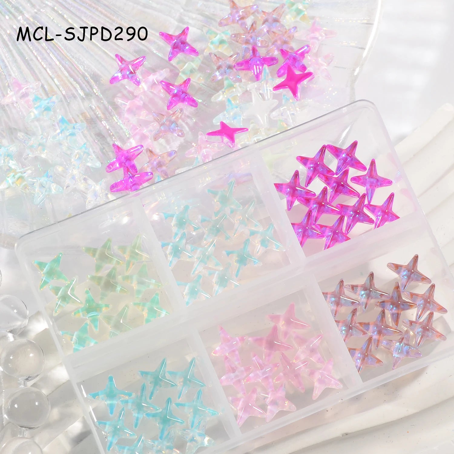 New Trendy 3d Nail Art Charms Nail Jewelry Four-pointed Star Nail Accessories for Beauty Spa