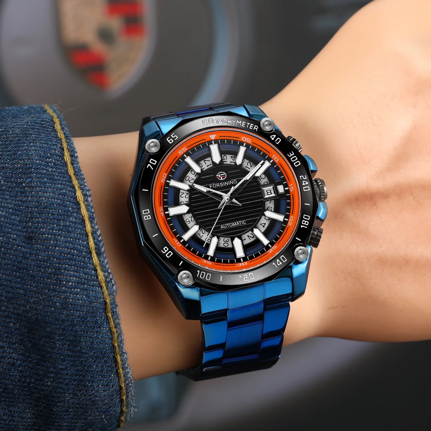 Fast Shipping Hot Selling Stainless Steel Bracelet Watches Gift Automatic Skeleton Luminous Mechanical Watch Forsining for Me