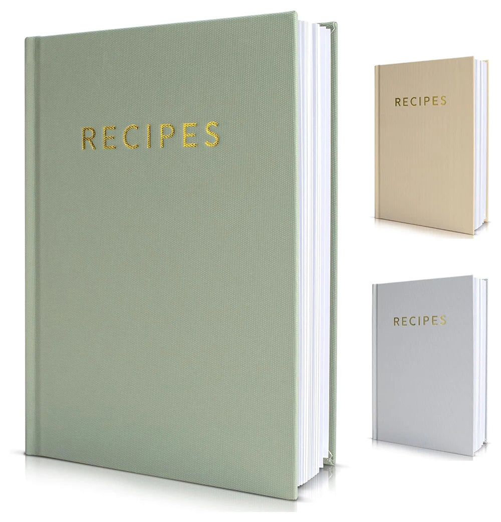 Custom A5 Linen Journal Hardcover Style Perfect Recipe Notebook Case Bound Blank Cookbook with Fabric Cover Box Packed