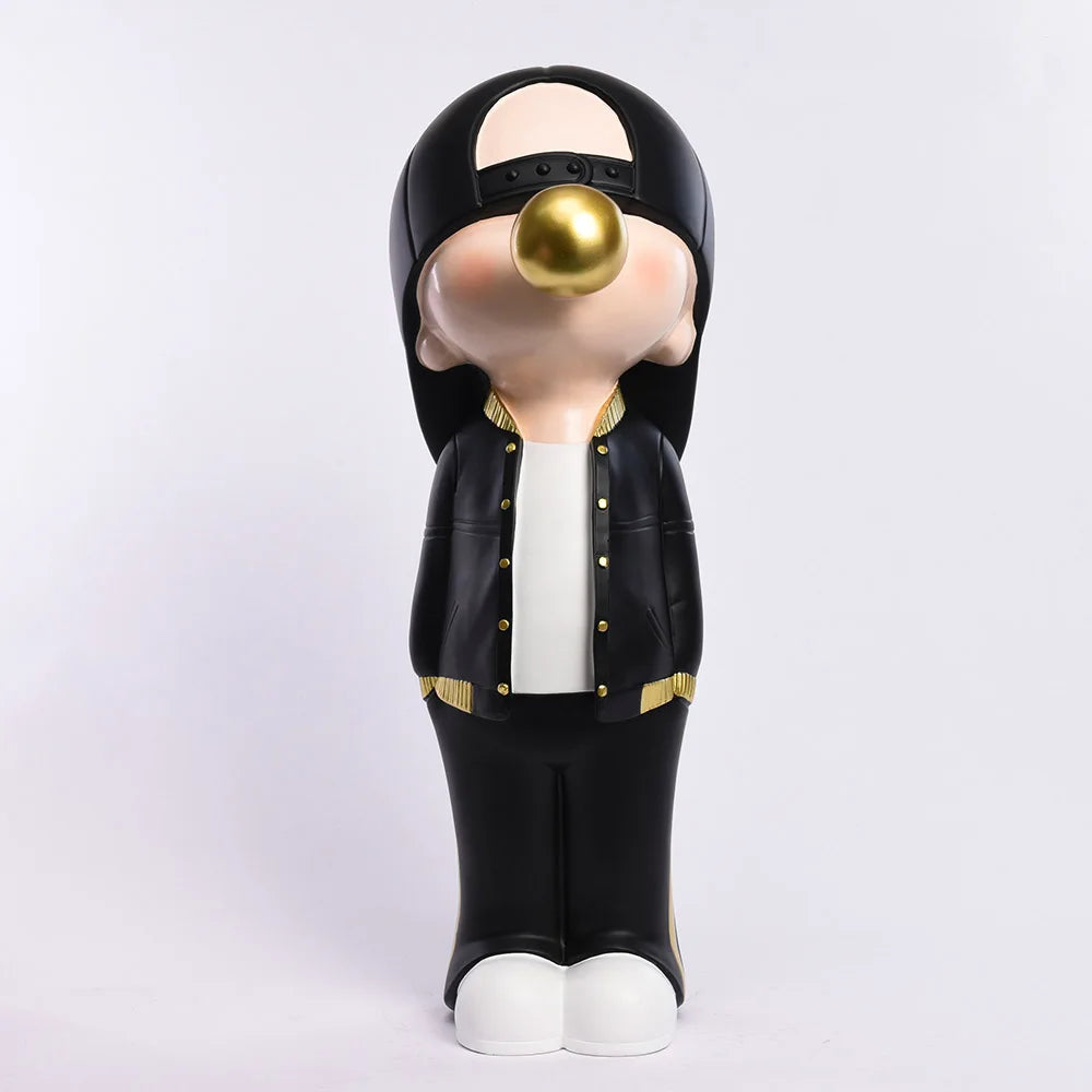 Personalized Gifts Nordic Modern Large Bubble Blowing Toy Boy Sculpture Ornaments Resin Artifacts Home Decor