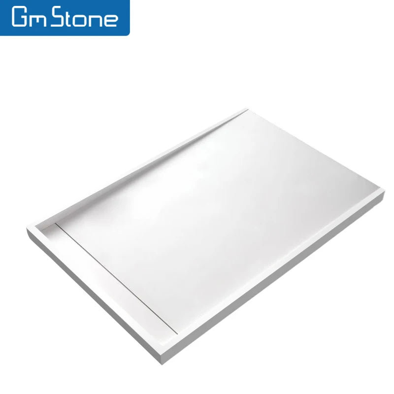 StoneNew Design GM3104 Rectangle Pure White Resin Shower Tray 900x900mm Matt Finish Modern Style Square Shape Bathroom Hotel 