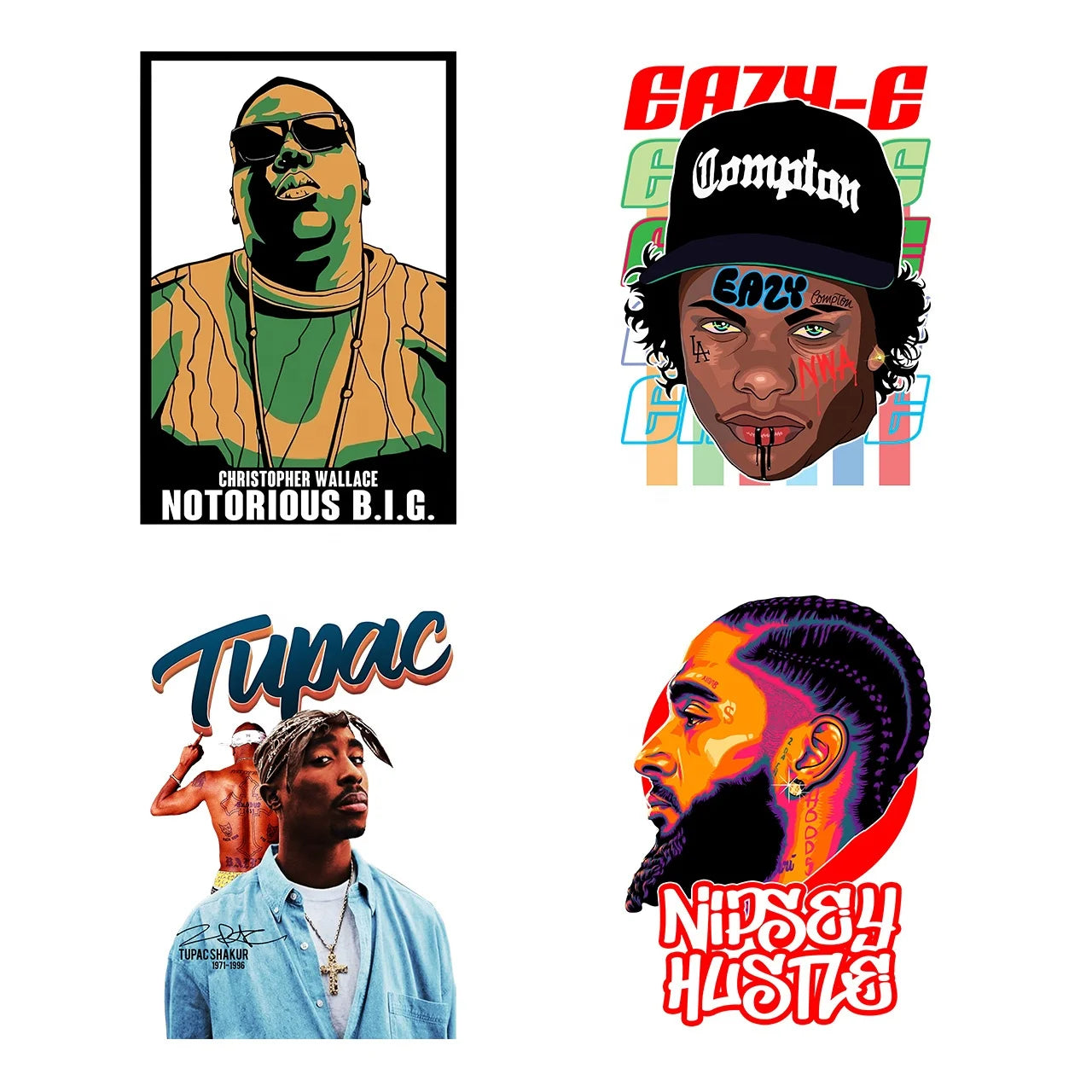 Factory Custom for DTF Heat Transfers Vinyl Fast Durable Iron-on Sticker for Rapper Designs Quick Printing on T-Shirts