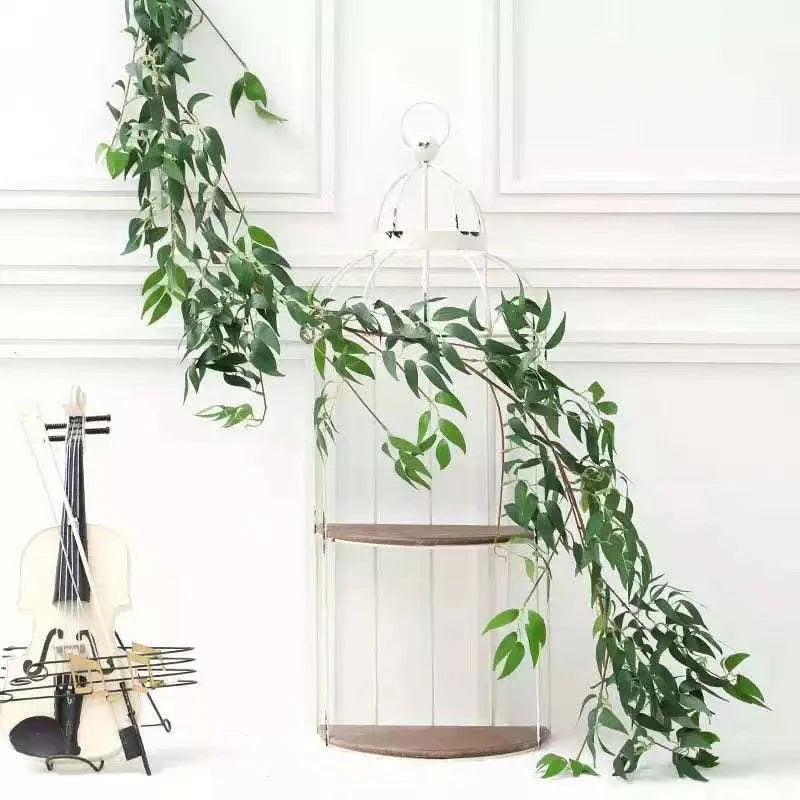 Faux Leaves Vine Artificial Rattan Vines Hanging Eucalyptus Leaves Greenery Garland for Decorations