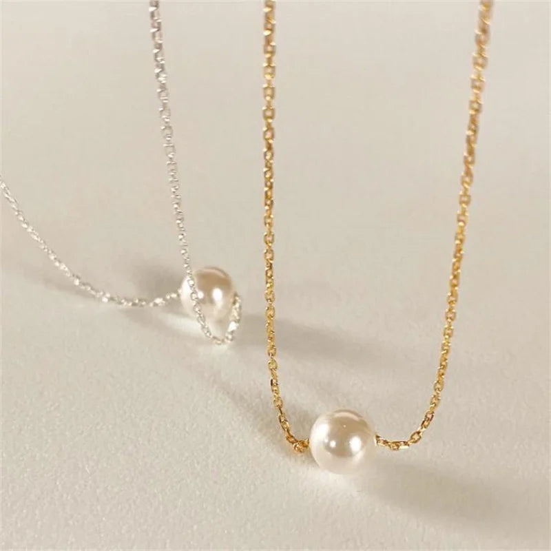 Daily Wearing 925 Sterling Silver 18k Gold Shell Pearl Pendant Necklace for Women