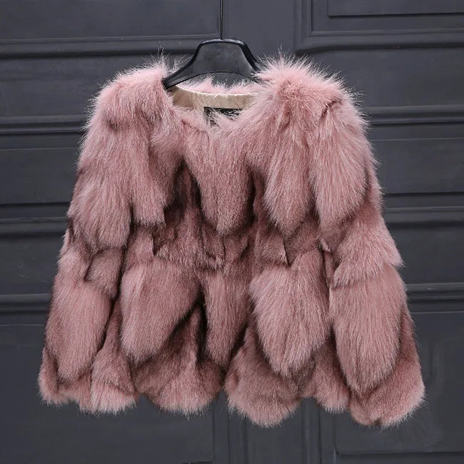 Autumn and Winter New Women's fox Fur Coat Short Section Fur All-in-one Genuine Leather Coat