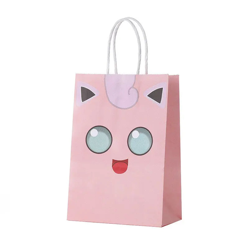 Jigglypuff Squirtle Monsters Theme Brown Kraft Paper Creative Gift Candy Bag for Children's Birthday Party Biodegradable Luxu