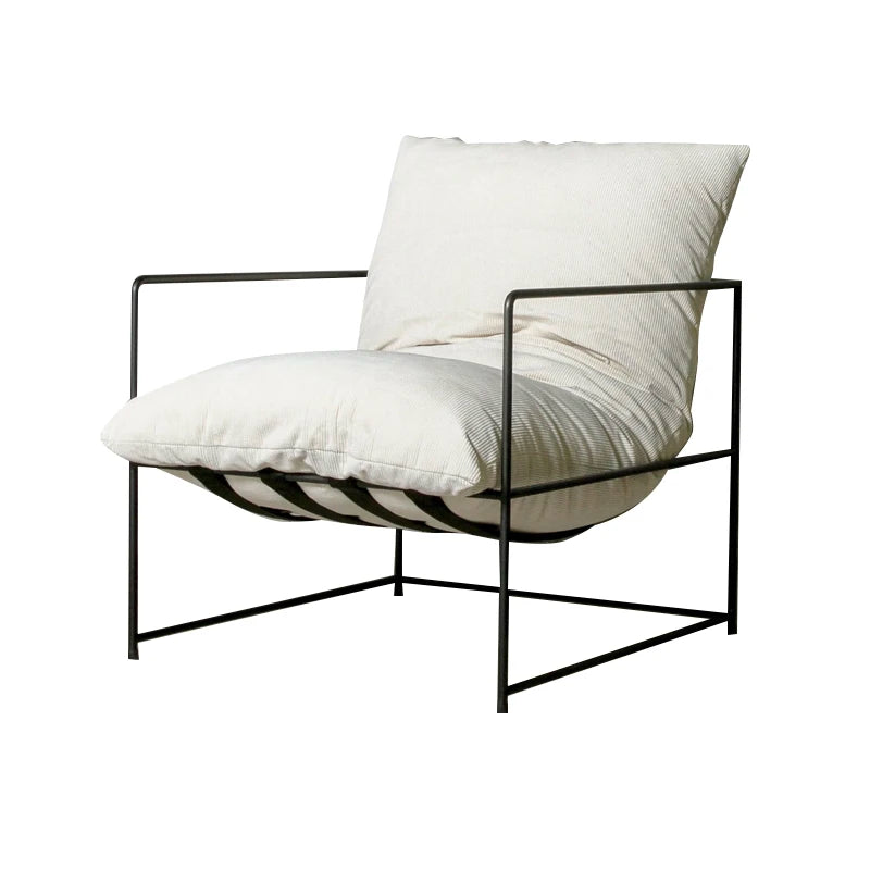 Modern Metal Frame Chaise Lounge Chair Corduroy Removable Cover Reclining Living Room Leisure Chair for Gym Hospital Workshop
