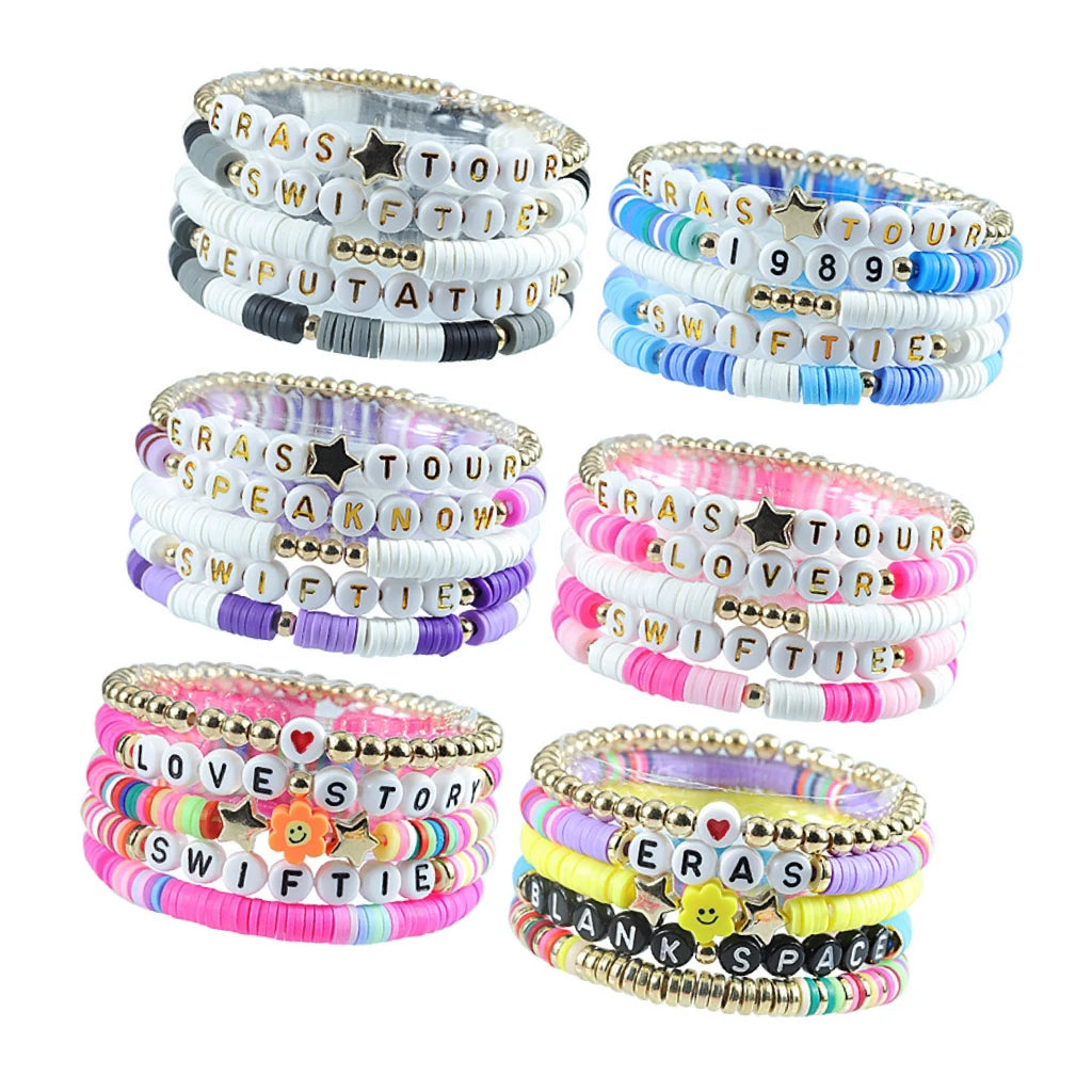 2024 Girls Kids Letter Bohemian Taylor Layered Set Custom Friendship Bracelet Opp Bag Handicraft Swift Friendship Bracelets