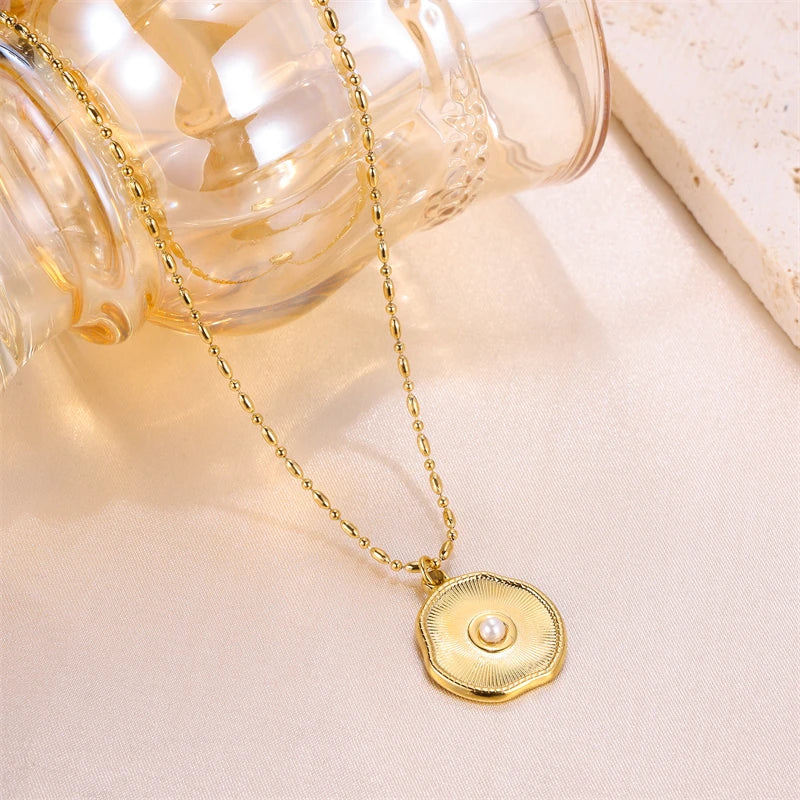 Fashion Jewelry 18K Gold Plated Stainless Steel Pendant Necklace