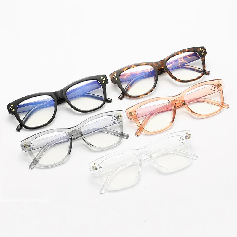 2024 New Arrivals Plain Fashion Designer Custom Anti Blue Light Square Frame Glasses Unisex Eyeglass Frame