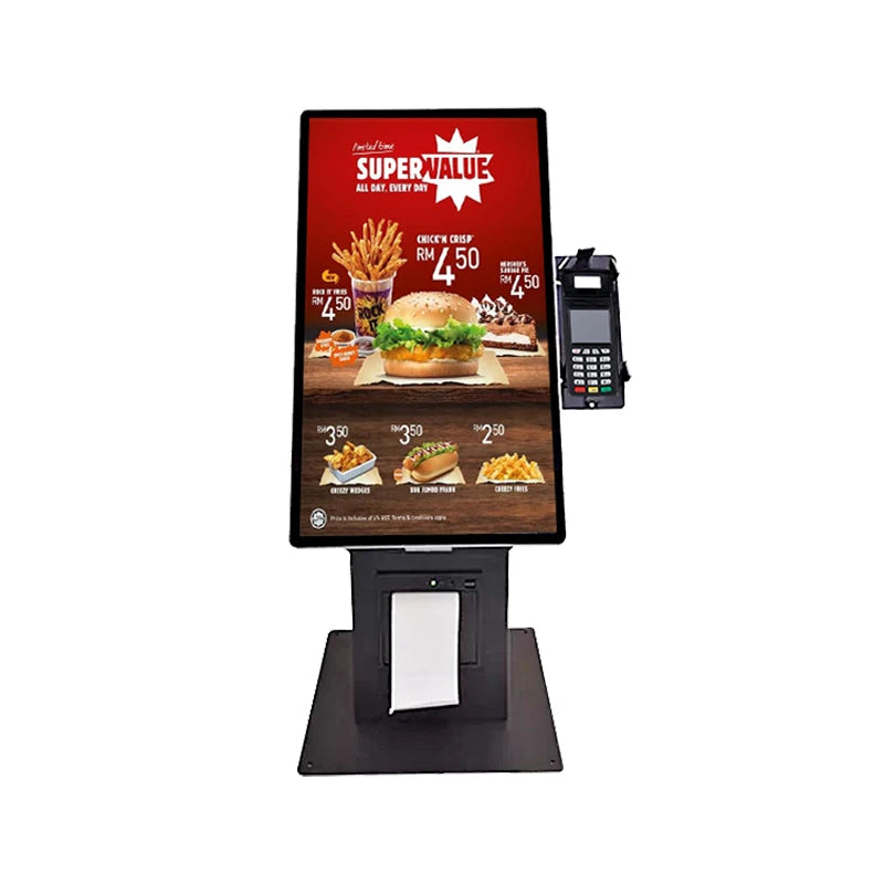 15.6 Inch Desktop Portrait All in One Touch Screen Payment Terminal Kiosk Price Qr bar Code Scanner 80mm Printer for Restaura