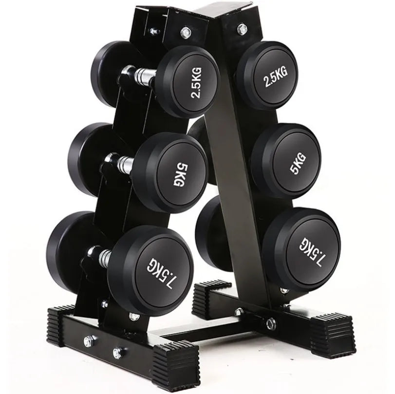 Yunfa YF-D001 Durable Cast Iron & PVC Rubber-Covered Black Small Household Gym Dumbbells 2.5-70kg 2-Year Guarantee on Sale