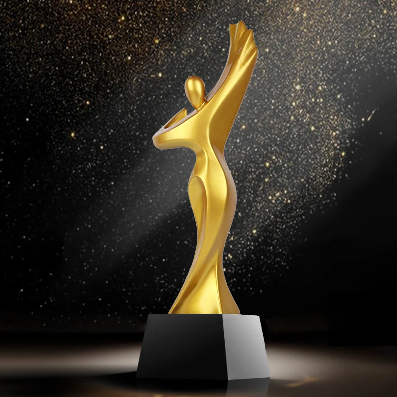 Shining Crystal gold resin trophy cup championship award resin sports trophy custom Souvenir gift School Awards