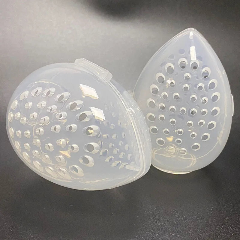 LOW MOQ Premium Clear Plastic Beauty Sponge Holder Case Waterdrop Shape Breathable Washable Protects Makeup