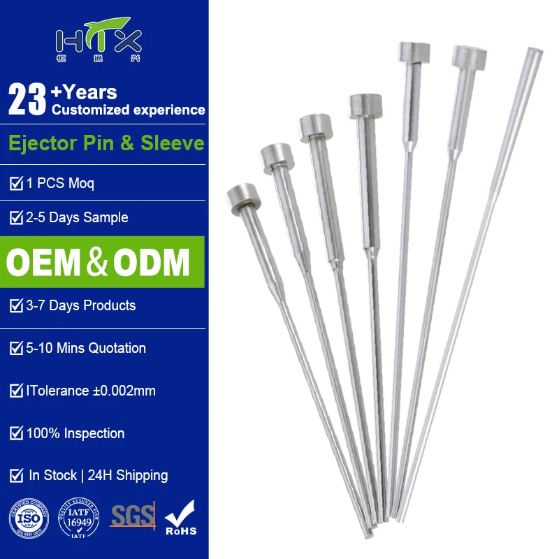 High Speed Angular Cooling Press Double Skd61 Annealed Pushing Aluminum Mold Pin 65mn Ejector Pins