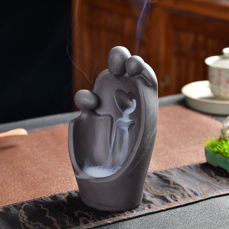 Censer Home Decor Backflow Incense Burner Waterfall Ceramic Holders Bakhoor Zen Yoga Spa Women Gift Ambergris Tea Cones Incen
