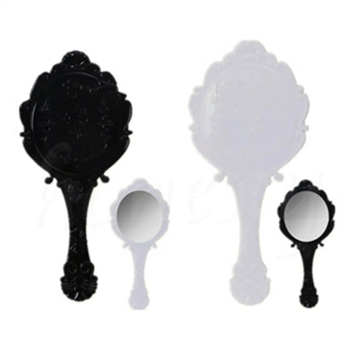 Women Girl Portable Travel Vintage Floral Mirror Hand Held Makeup Cosmetic Dresser Beauty Gift