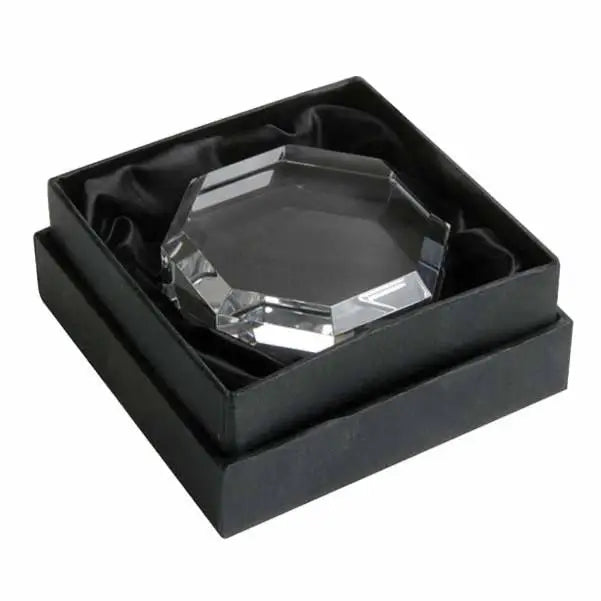 Wholesale Office Souvenirs Blank Octagonal Shape Crystal Paperweight Glass Ornament