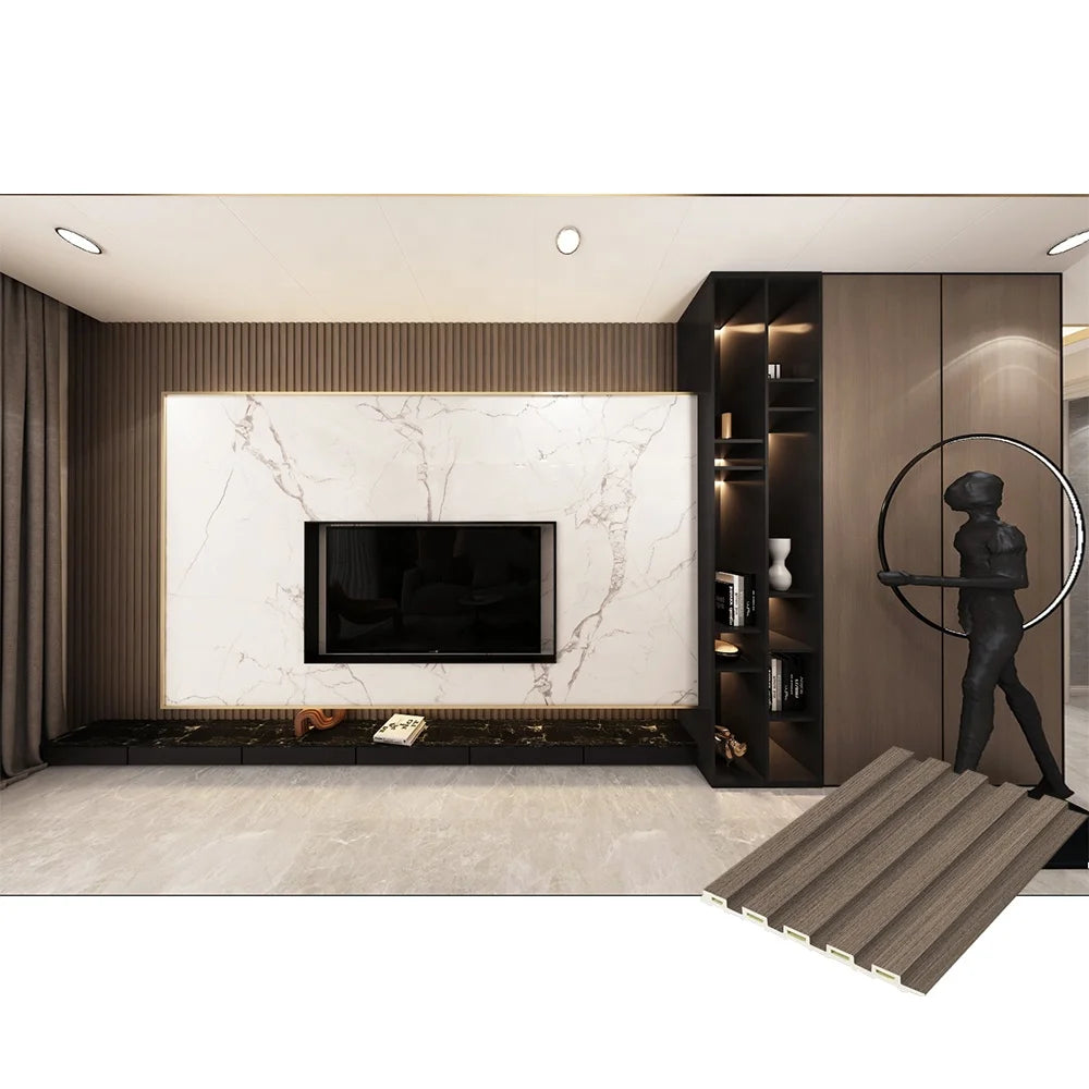 Interior Fluted WPC Wall Panel for Home House School Hotel Villa Office