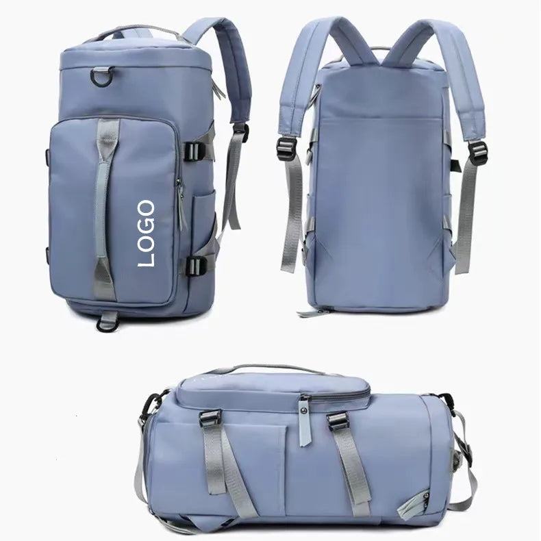 Wholesale Free Sample Custom Large Capacity Backpack Sport Gym Bag Women Men Gym Fitness Travel Bag Duffle Bag