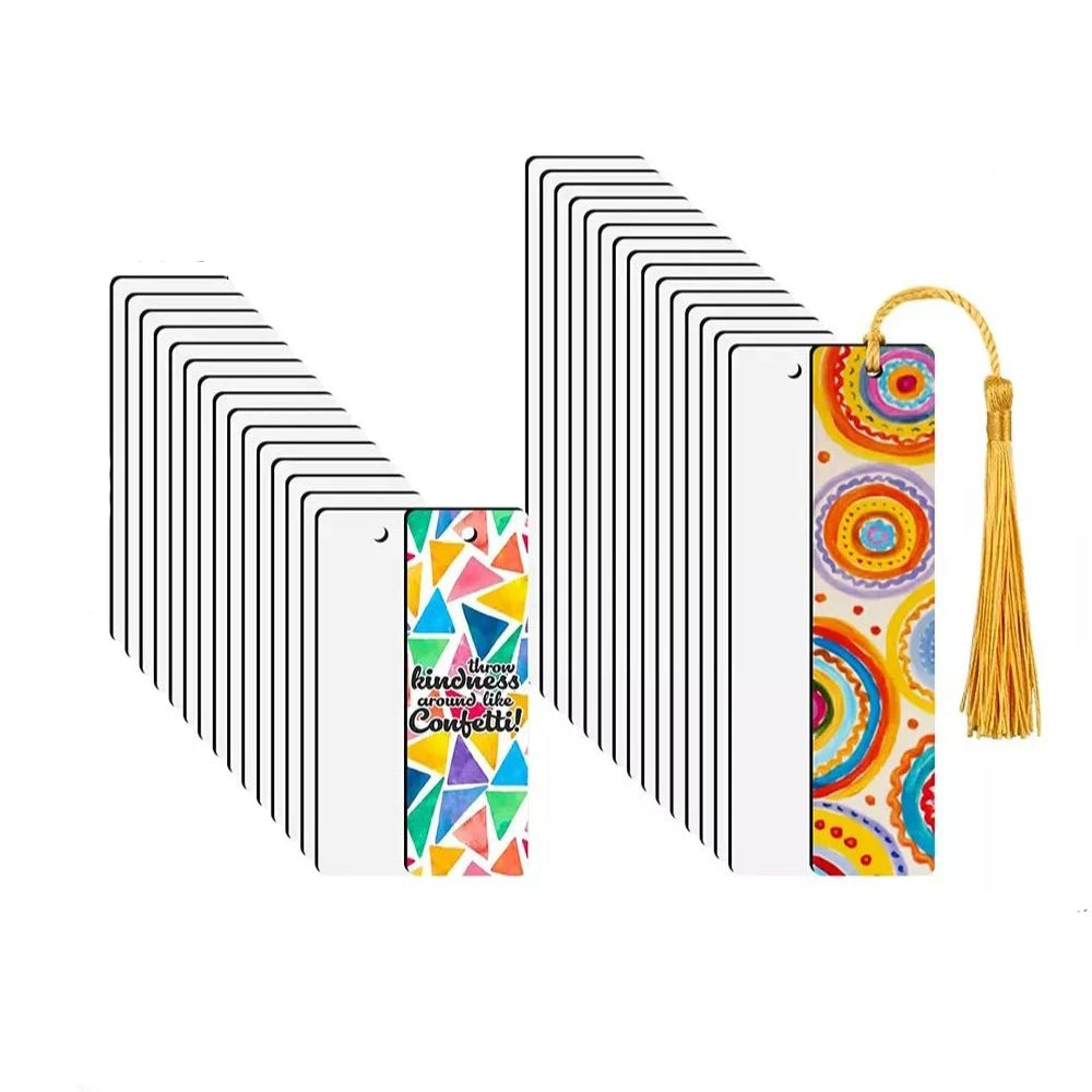 Office Supplies Sublimation Blanks Heat Transfer MDF DIY Bookmark With Tassel
