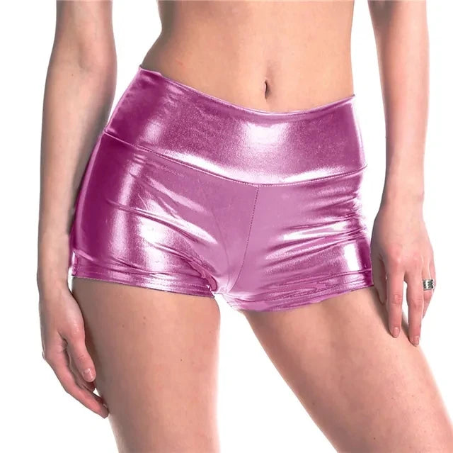 King Mcgreen Star Womens Metallic Booty Shorts High Waisted Shiny Rave Bottoms Jazz Pole Dance Festival Sexy Party Club Short