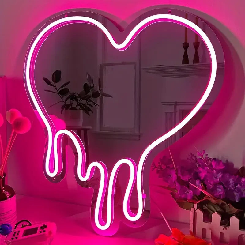 Rebow Free Design Silicone Acrylic Custom Neon Name Sign Logo Pink Love for Wedding Anniversary