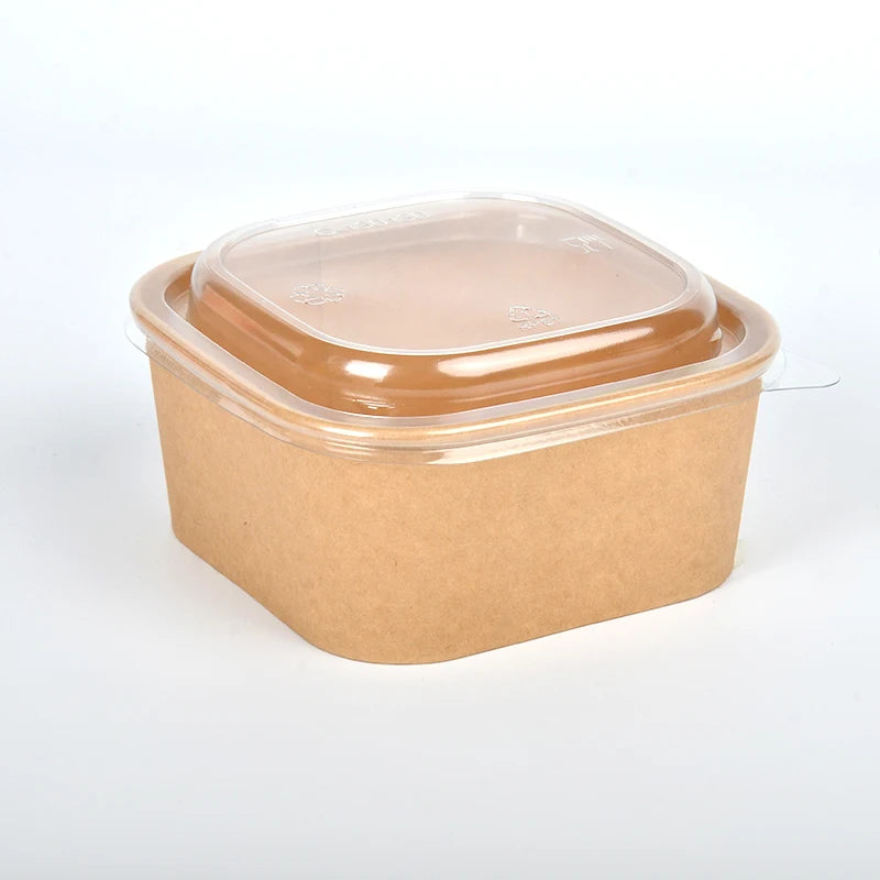 Senang Factory Direct Sale Disposable 650ml Round Gold Foil Salad to Go Ramen Paper Serving Bowls for Cookie & Snack