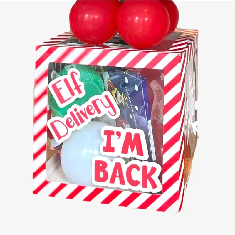 2024 New Hot Sale Square Christmas Elf Balloon Box Kit Factory Wholesale Christmas Decoration Gift Boxes
