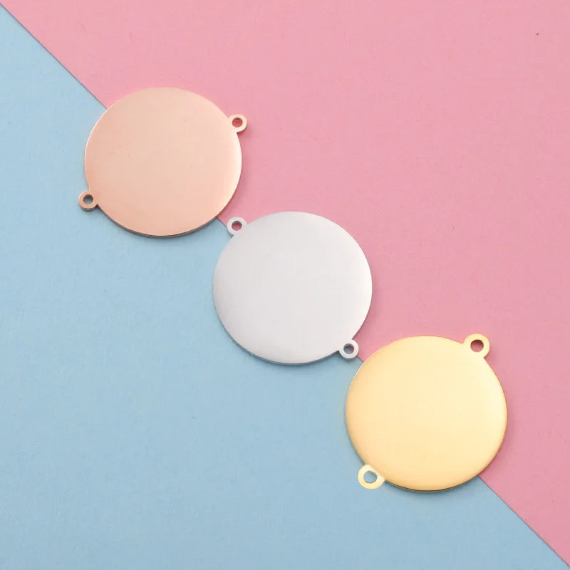 Factory Customization Personalized Mirror Polished Stainless Steel Hollow Pet Blank Label Round Pendant Jewelry Wholesale