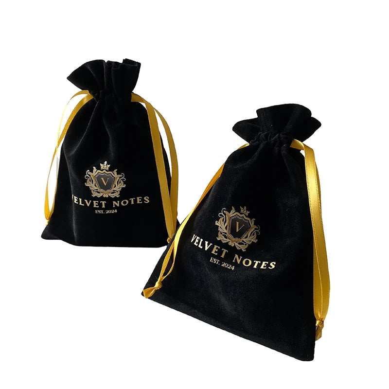 Best Selling Black Flannel Drawstring Jewelry Pouch Custom Logo Party Favors Recyclable Velvet Bracelet Case for Gifts