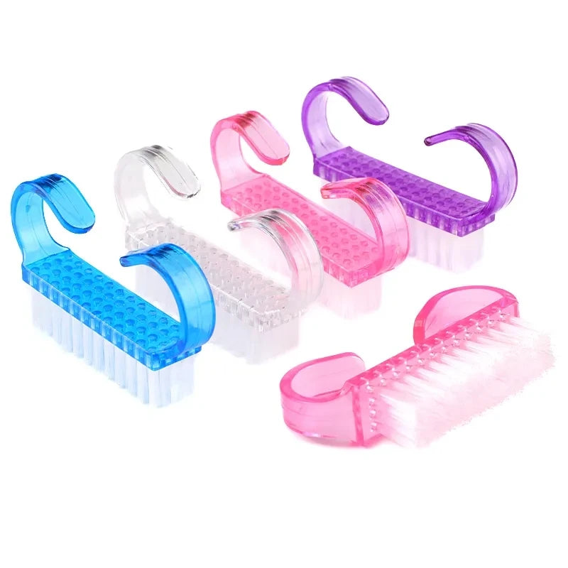 Crystal Handle Grip Acrylic Nail Brush Cleaning Dust Fingernail Scrub Makeup Brushes for Manicure Nails Accessories and Tools