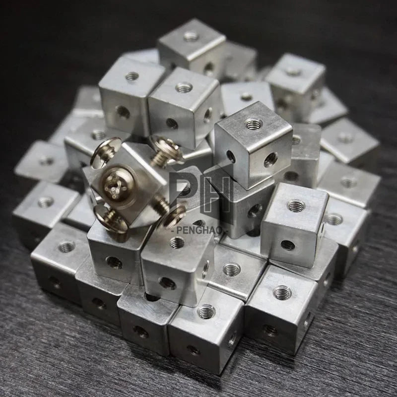 Fixing Acrylic Box Three-Sided Nut Fixed Block Square Corner Lock Nut M3 Six-Sided Thread Plate Link Block Cube Square Nut