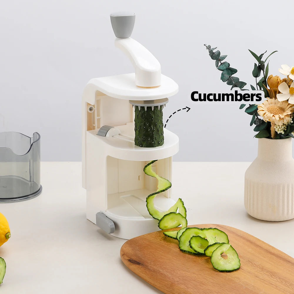 Rotary Spiralizer Vegetable Slicer 5 Blades Vegetable Fruit Spiral Slicer for Zoodles