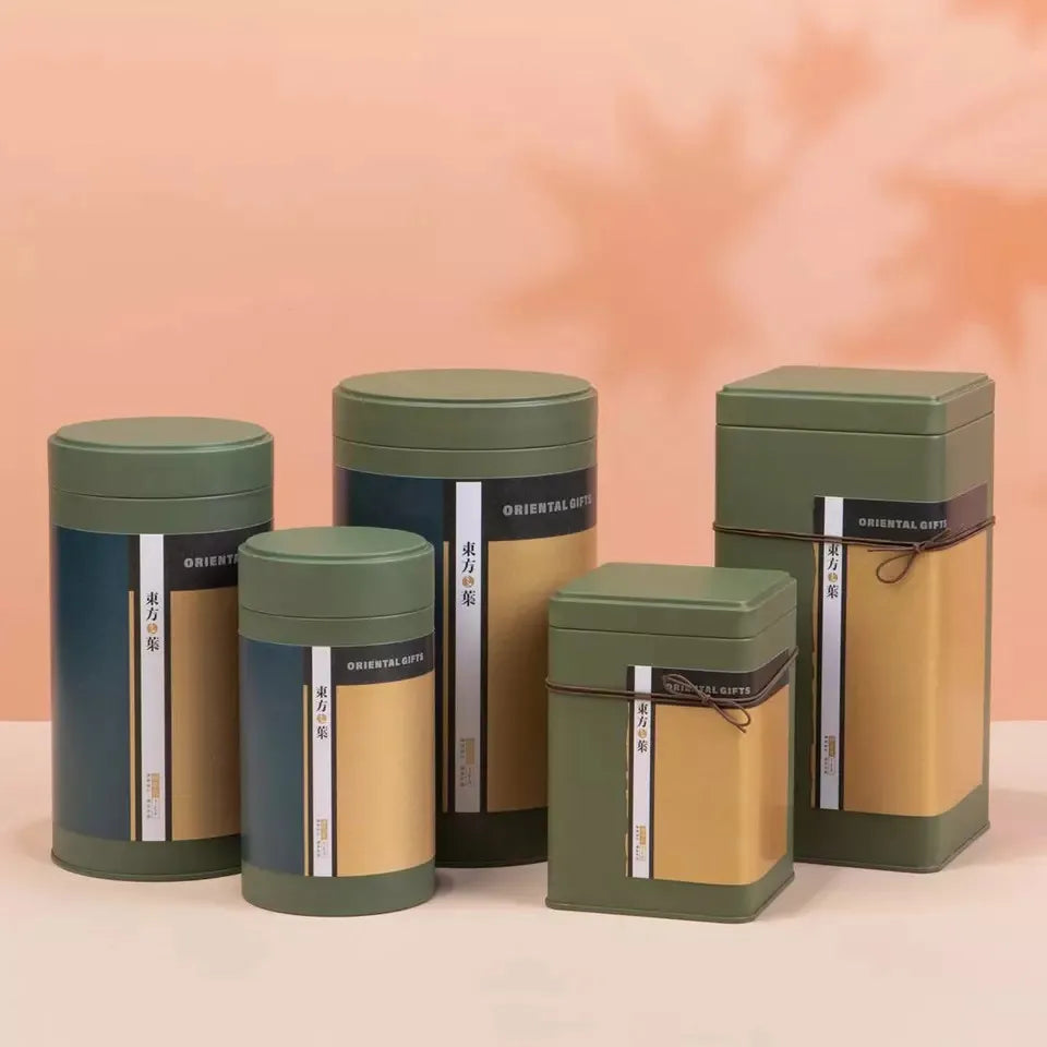 Chinese Style Culture Art Storage Packaging Gift Set Tin Box Square Tea Storage Flower Coffee Cans Metal Tin Box