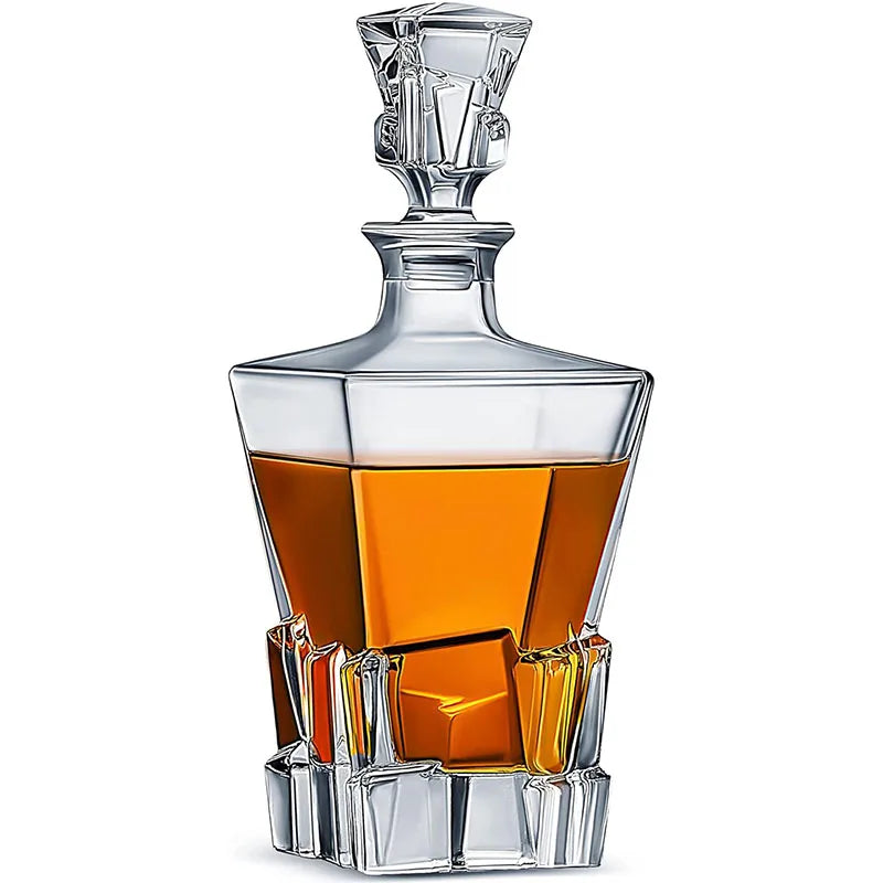 29 oz Whiskey Decanter with Glass Stopper Bourbon Decanter Container Bottle Dispenser with Lid