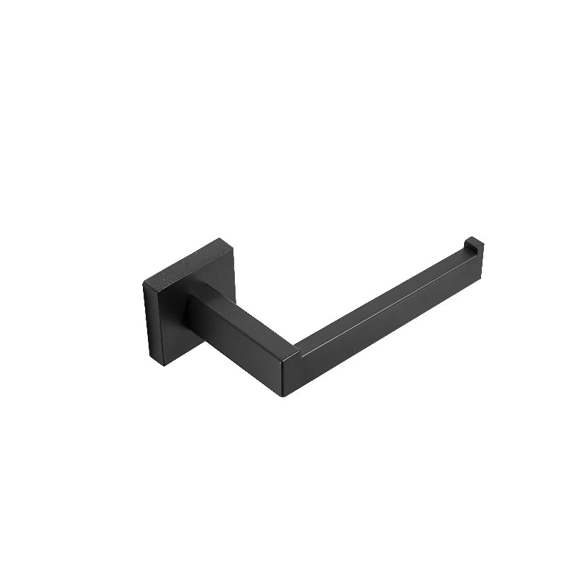 Modern Stainless Steel Matte Black Wall-Mounted Toilet Paper Holder for Hotel and Kitchen Use Bathroom Hardware