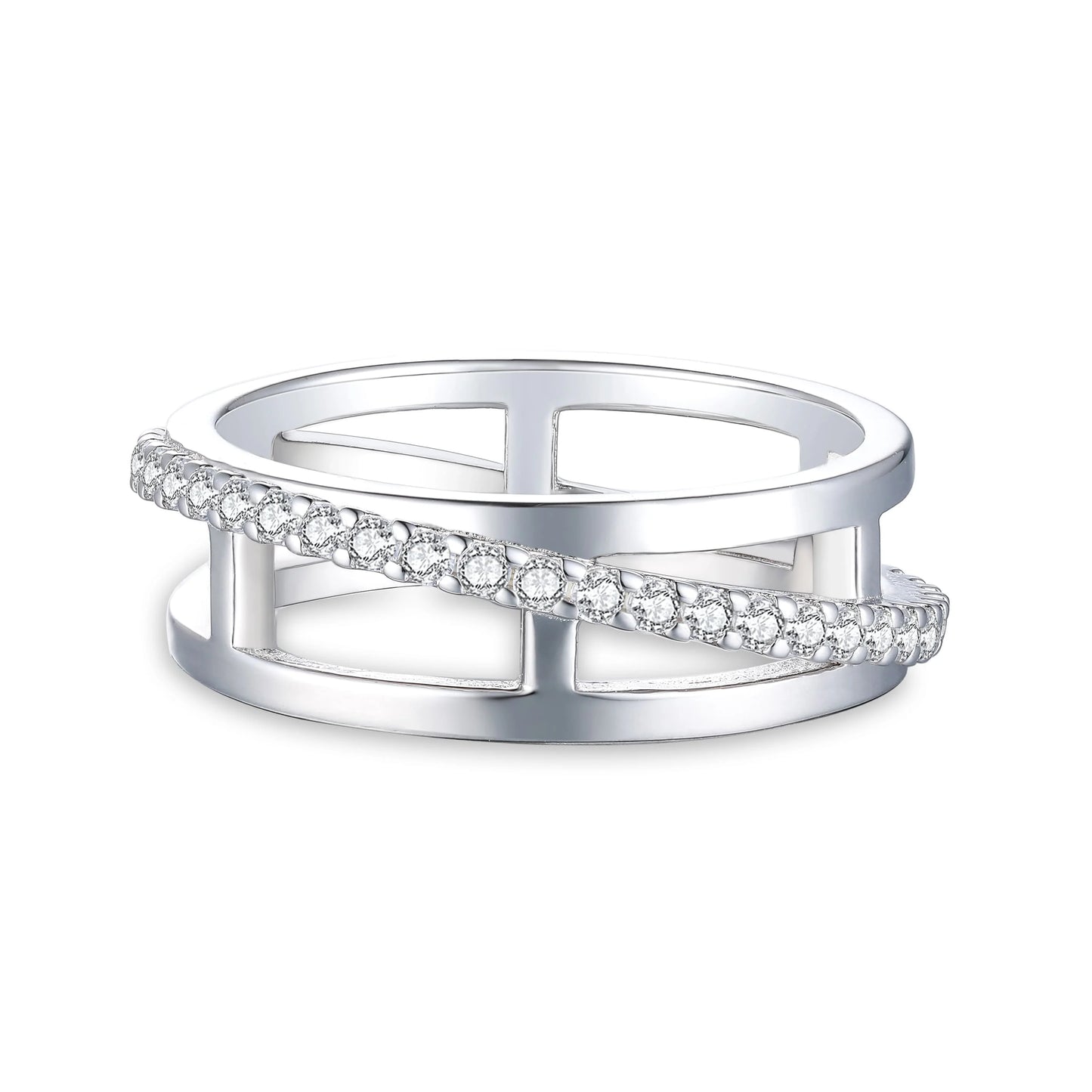 Hot Selling 925 Sterling Silver Ring Round Wedding Anillos De Plata Ley  Womens Diamond Engagement Rings Fashion Jewelry