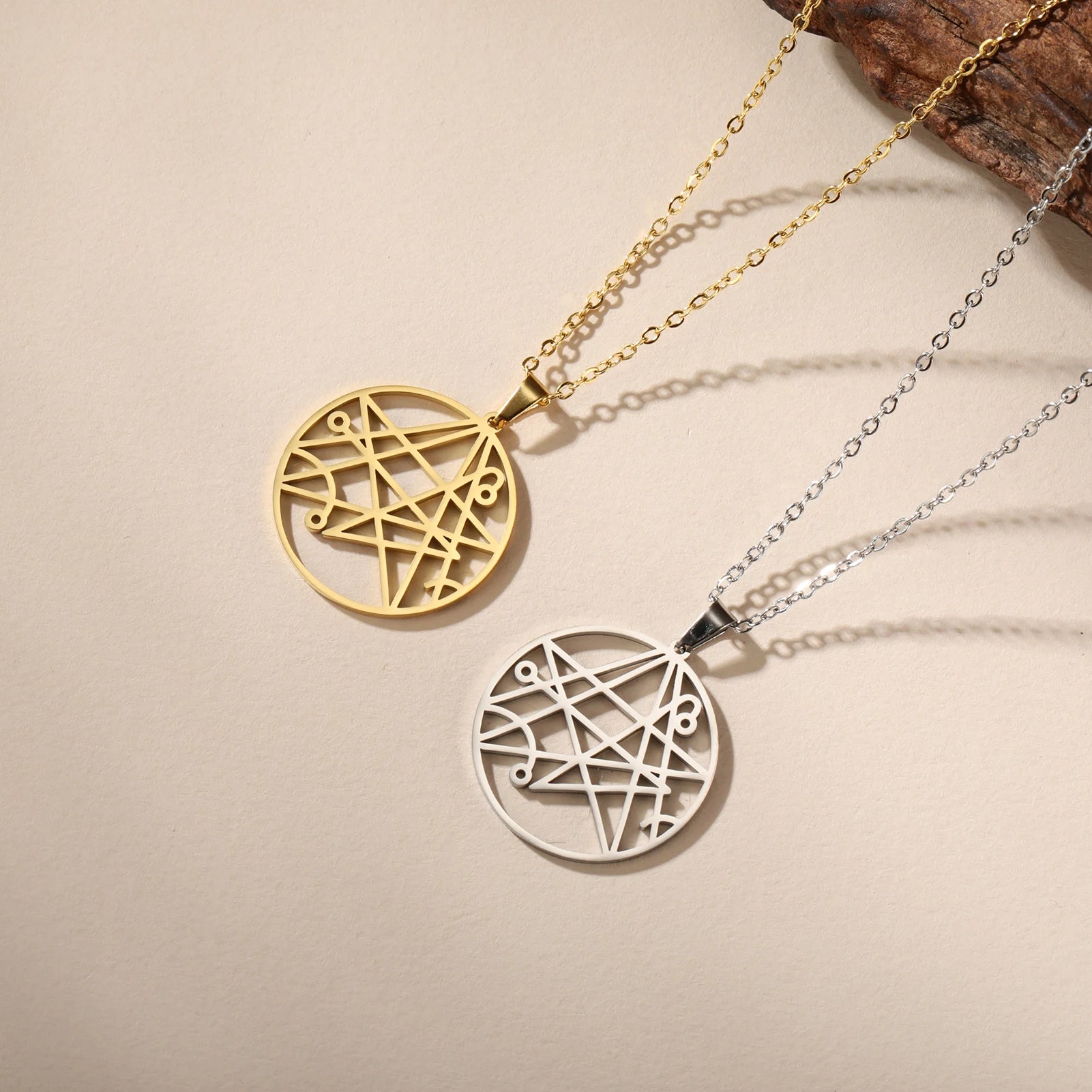 Necronomicon Necklace Book of Dead Pendant Sigil of the Gateway Stainless Steel Talisman Jewelry