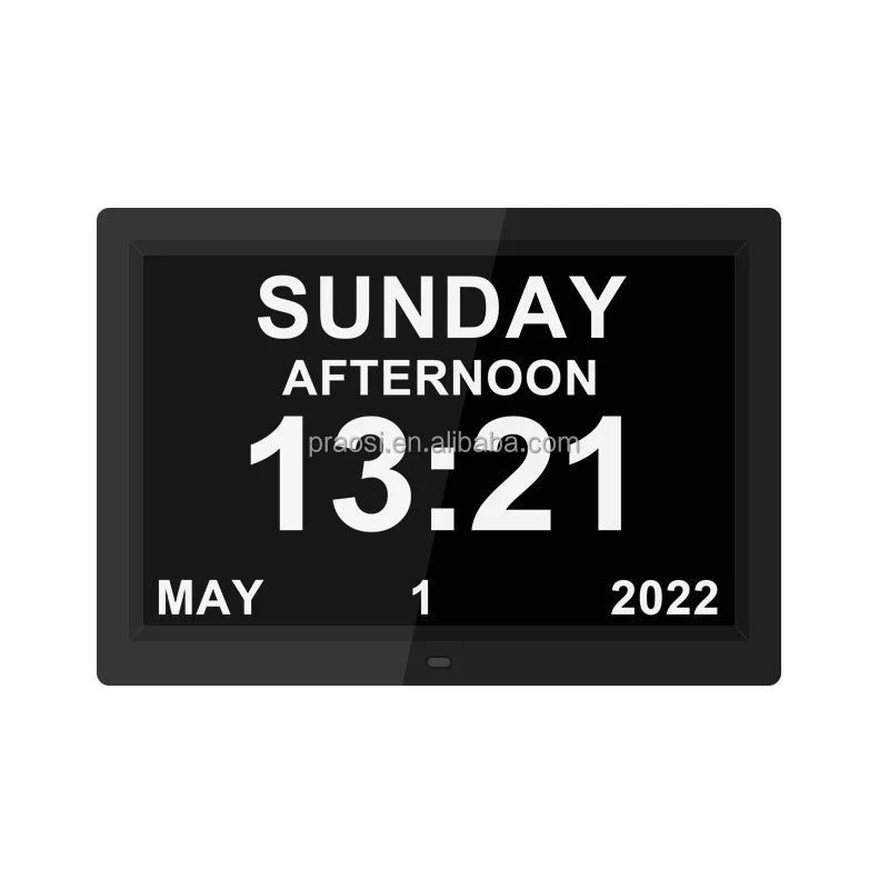 Wall Mount Large Display 12 Inch Seniors Alzheimer's Dementia Digital Calendar Day Clock for Mother's Day Gift