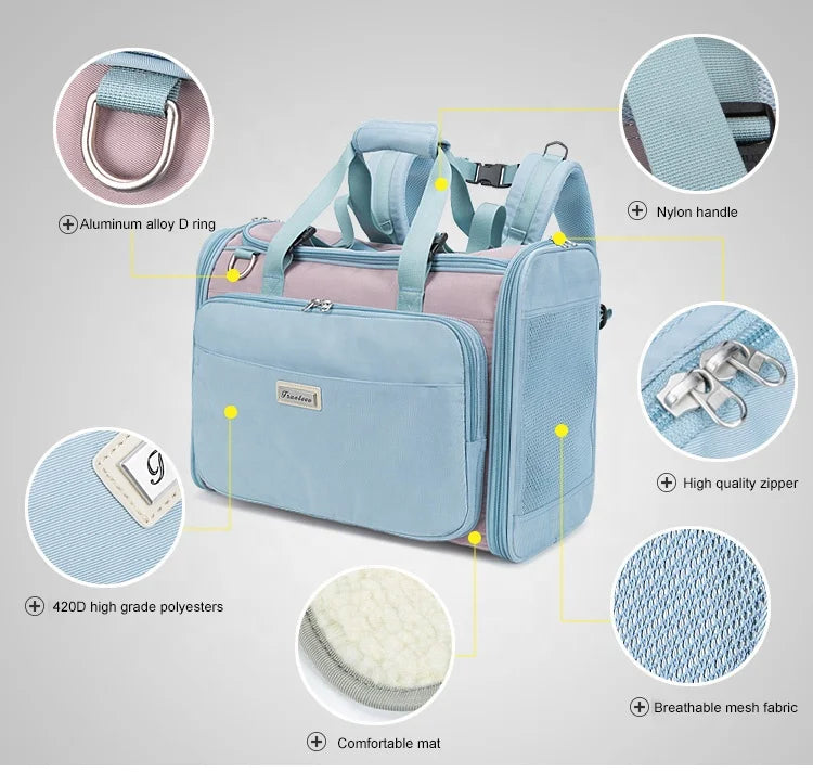 Truelove Wholesale Outdoor Foldable Breathable Pet Backpack Portable Cat Dog Travel Airline Pet Carrier Bag for Outdoor Walki