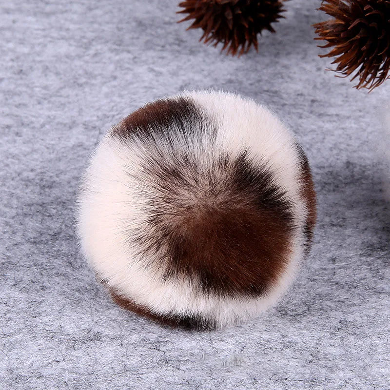 Wholesale Cheap Compressive Mini Plush Fake Fur Pom Poms 3cm 4cm 5cm 6cm Rabbit Fur Pompom for Toy DIY with Elastic for Keych