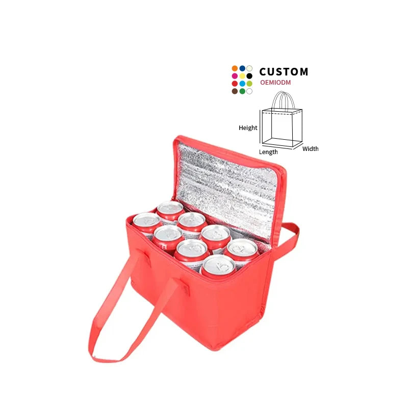 Grocery Food Delivery Extra Large Non Woven Insulated Tote Food Bag Cooler Bag Catering Food Thermal Tote Bag