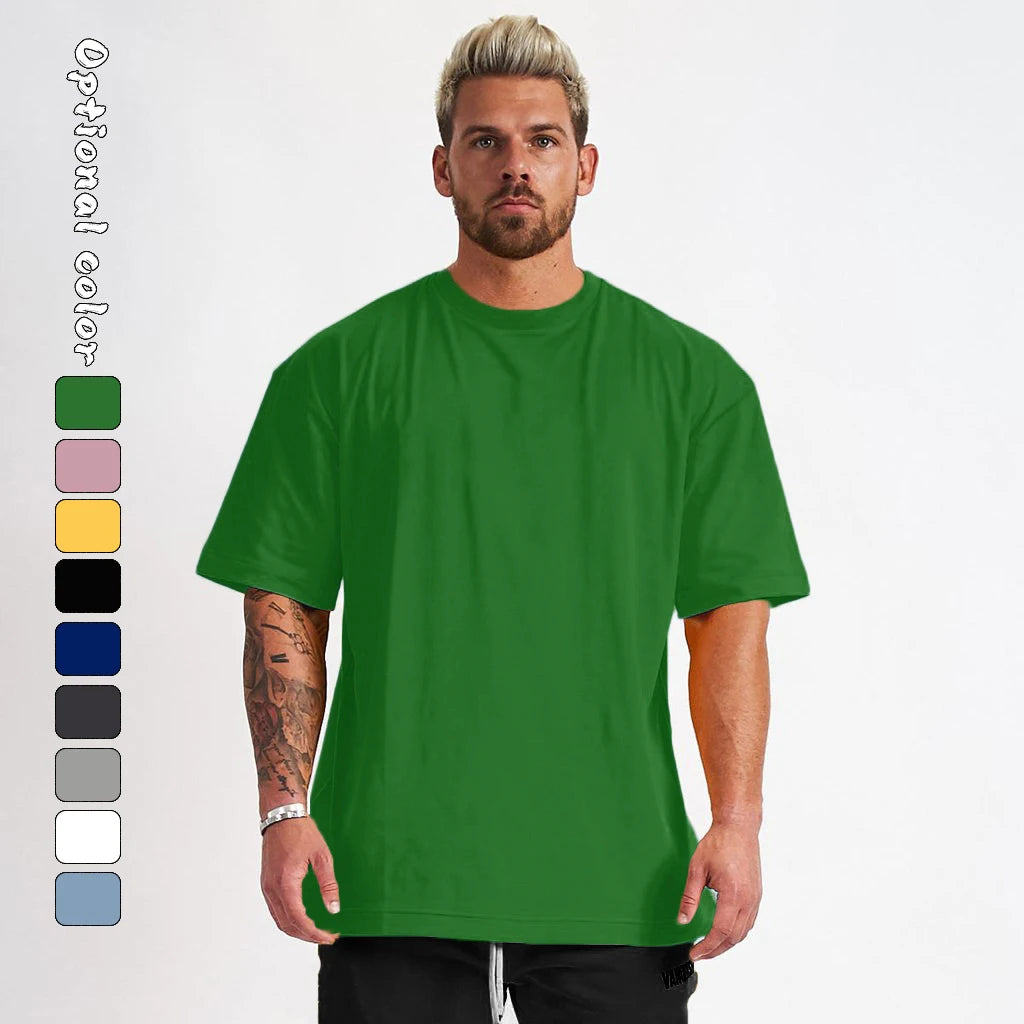 Custom Logo Blank Streetwear 180 Gsm T-Shirts Wholesale Mens Crew Neck Blank Oversized Tshirt Gym